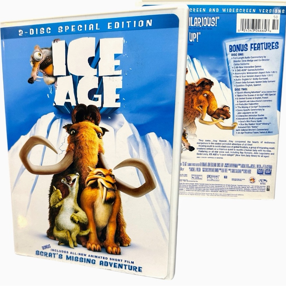 Ice Age 1 & 2 DVD Movie Lot - The Meltdown Widescreen & 2-Disc Special Edition - Picture 8 of 10